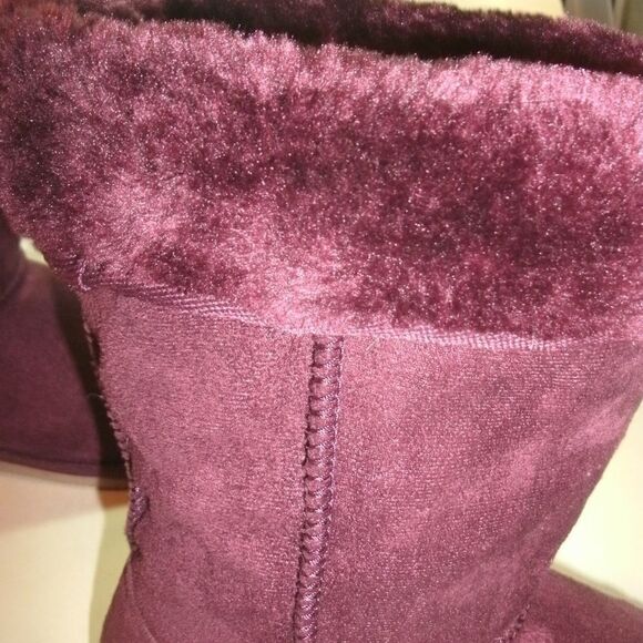 New Faux Fur Burgundy Boots Women’s 7 - Picture 5 of 8